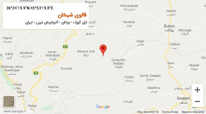 روستای قالوی شیخان بر روی نقشه