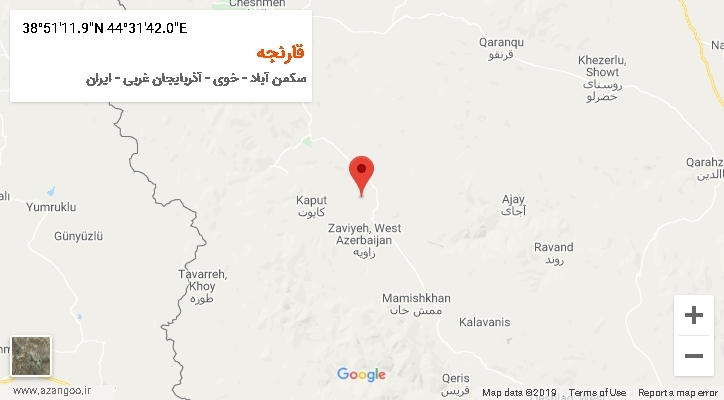 روستای قارنجه بر روی نقشه