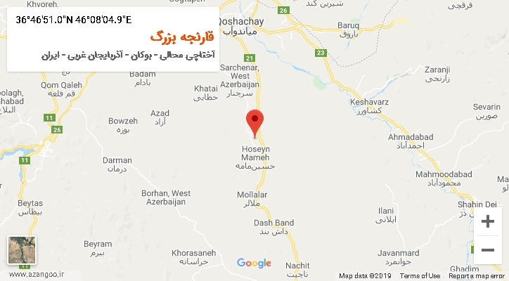 روستای قارنجه بزرگ بر روی نقشه