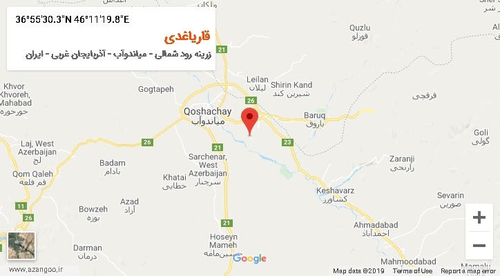 روستای قاریاغدی بر روی نقشه