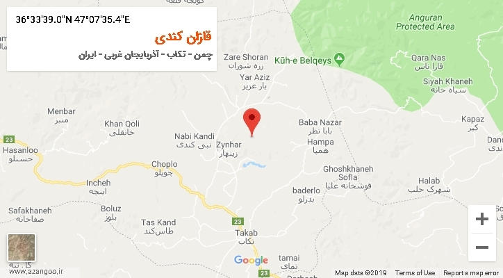 روستای قازان کندی بر روی نقشه