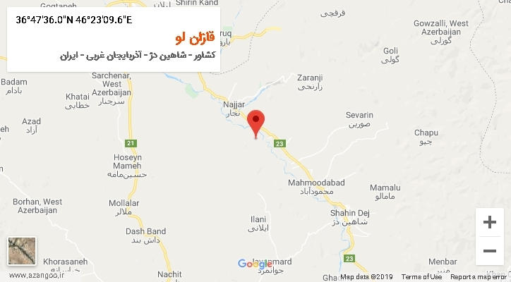 روستای قازان لو بر روی نقشه