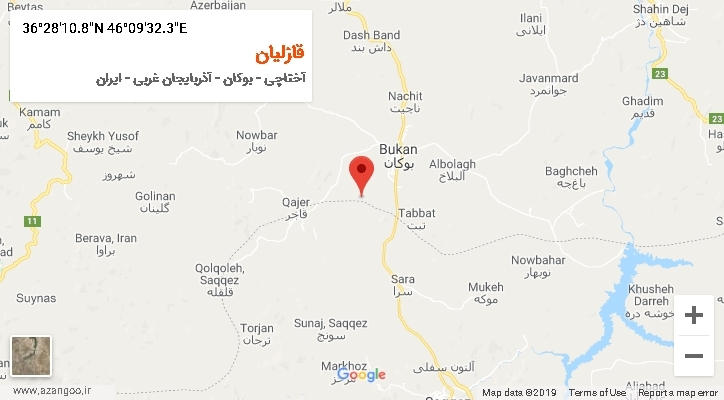 روستای قازلیان بر روی نقشه