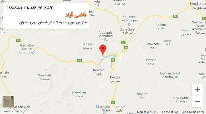 روستای قاضی آباد بر روی نقشه