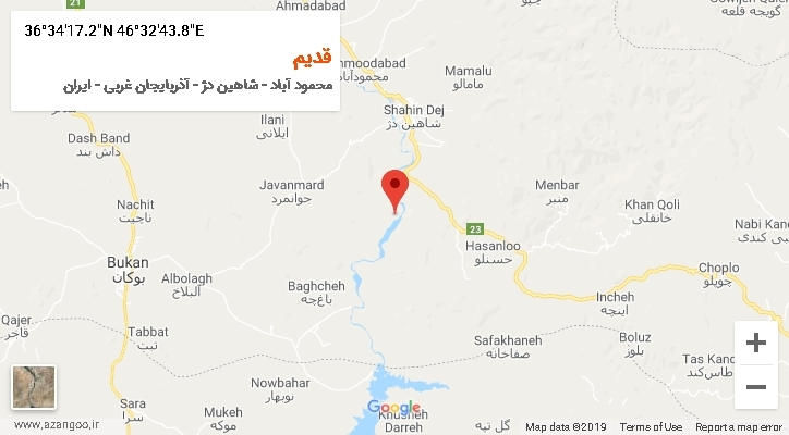 روستای قدیم بر روی نقشه