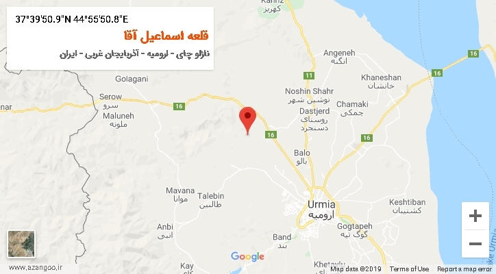 روستای قلعه اسماعیل آقا بر روی نقشه