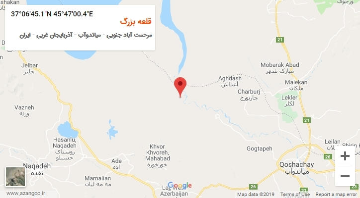 روستای قلعه بزرگ بر روی نقشه