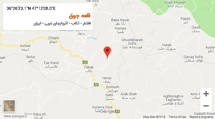 روستای قلعه جوق بر روی نقشه