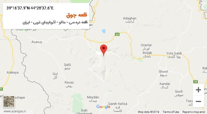 روستای قلعه جوق بر روی نقشه