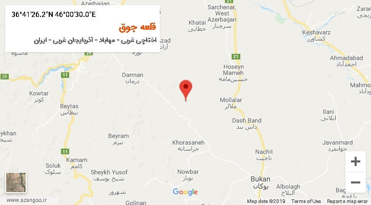 روستای قلعه جوق بر روی نقشه