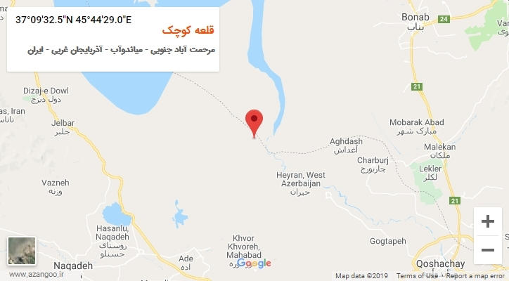 روستای قلعه کوچک بر روی نقشه
