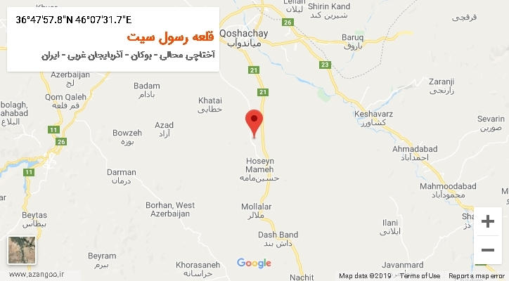 روستای قلعه رسول سیت بر روی نقشه