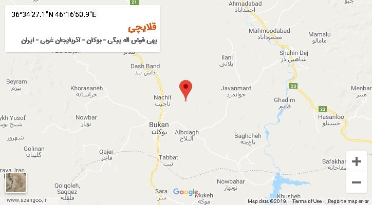 روستای قلایچی بر روی نقشه