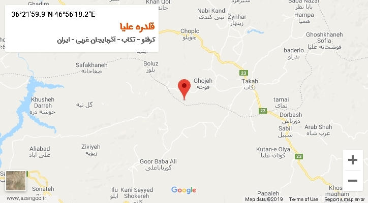 روستای قلدره علیا بر روی نقشه