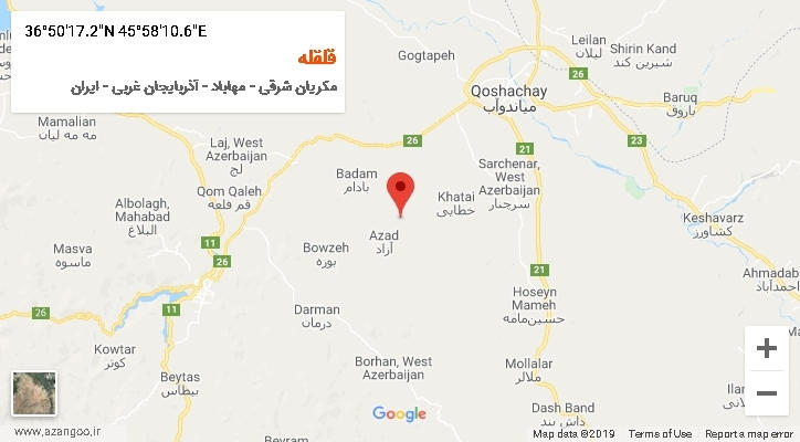 روستای قلقله بر روی نقشه