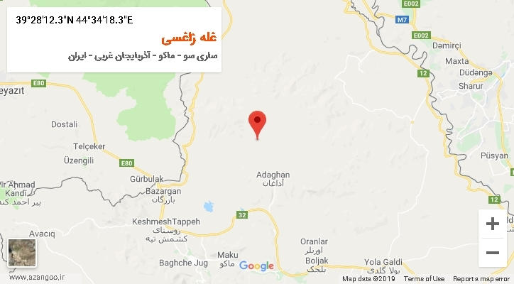 روستای غله زاغسی بر روی نقشه