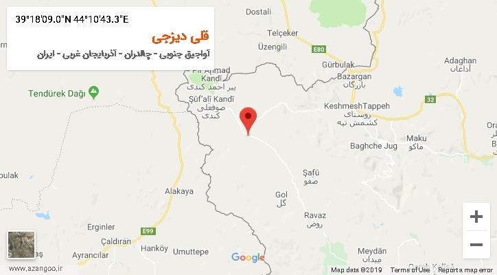 روستای قلی دیزجی بر روی نقشه