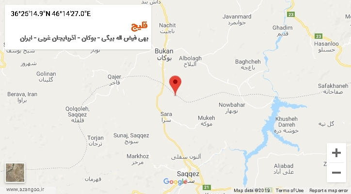 روستای قلیج بر روی نقشه