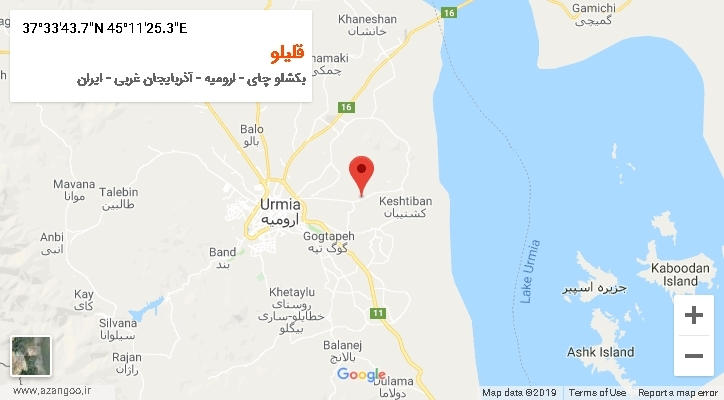 روستای قلیلو بر روی نقشه
