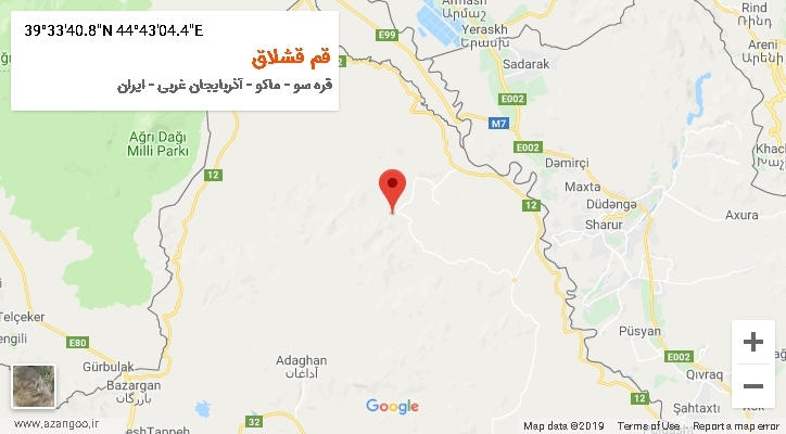 روستای قم قشلاق بر روی نقشه