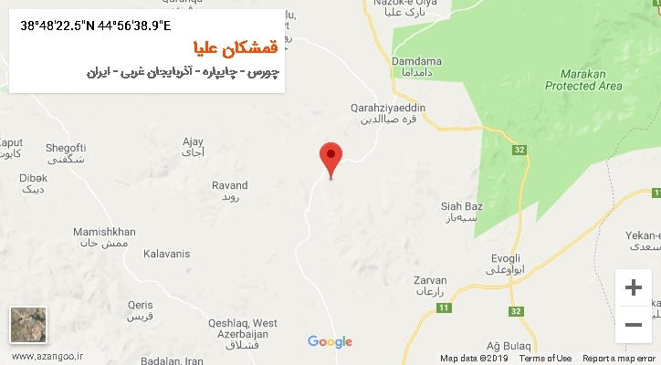 روستای قمشکان علیا بر روی نقشه