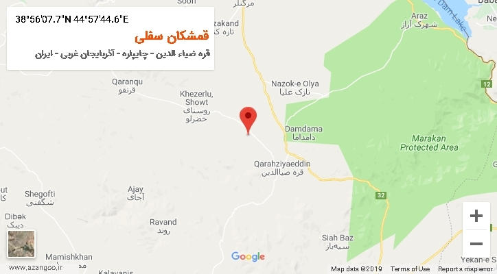 روستای قمشکان سفلی بر روی نقشه