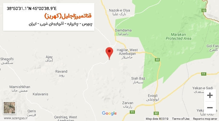 روستای قناتمیرزاجلیل(کهریز) بر روی نقشه