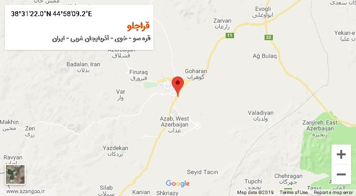 روستای قراجلو بر روی نقشه