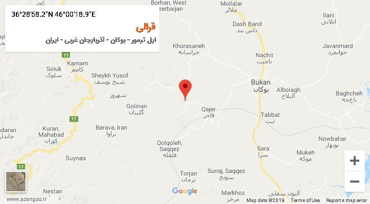 روستای قرالی بر روی نقشه