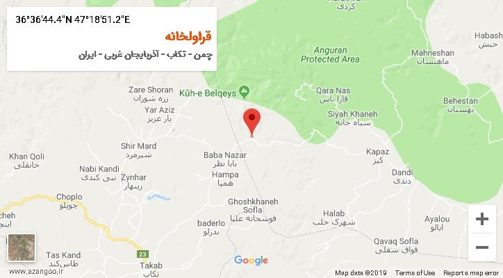 روستای قراولخانه بر روی نقشه