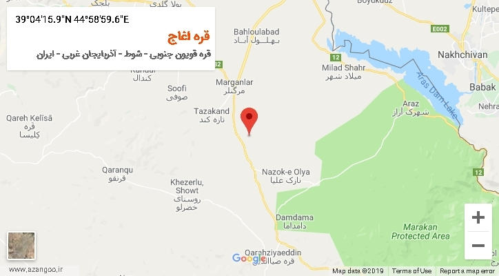 روستای قره اغاج بر روی نقشه