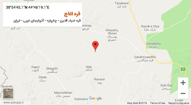 روستای قره اغاج بر روی نقشه
