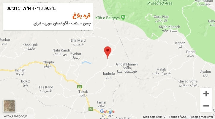 روستای قره بلاغ بر روی نقشه
