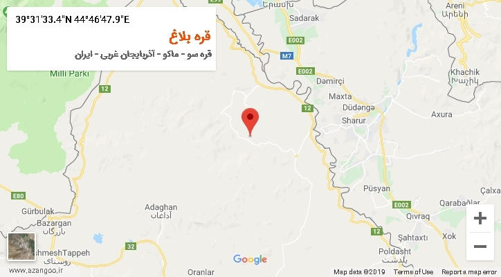 روستای قره بلاغ بر روی نقشه