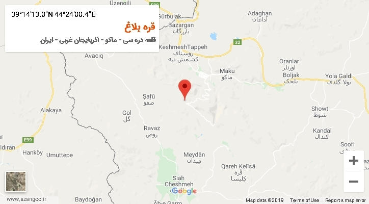 روستای قره بلاغ بر روی نقشه
