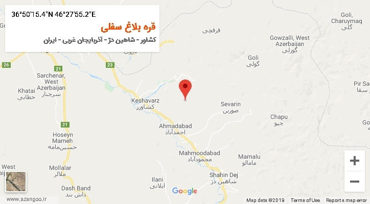 روستای قره بلاغ سفلی بر روی نقشه