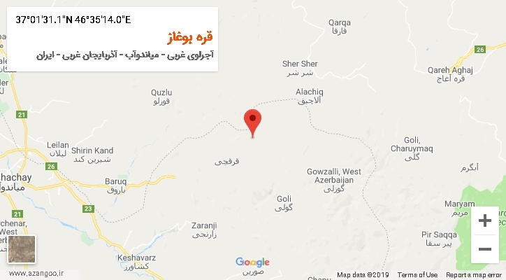 روستای قره بوغاز بر روی نقشه