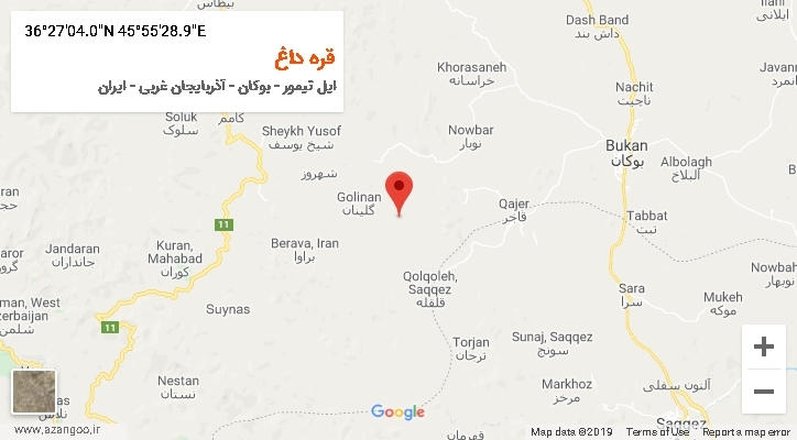 روستای قره داغ بر روی نقشه