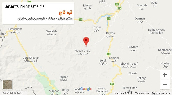 روستای قره قاچ بر روی نقشه