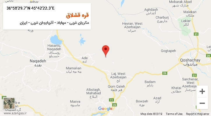 روستای قره قشلاق بر روی نقشه