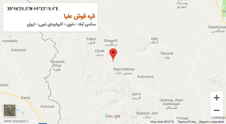 روستای قره قوش علیا بر روی نقشه