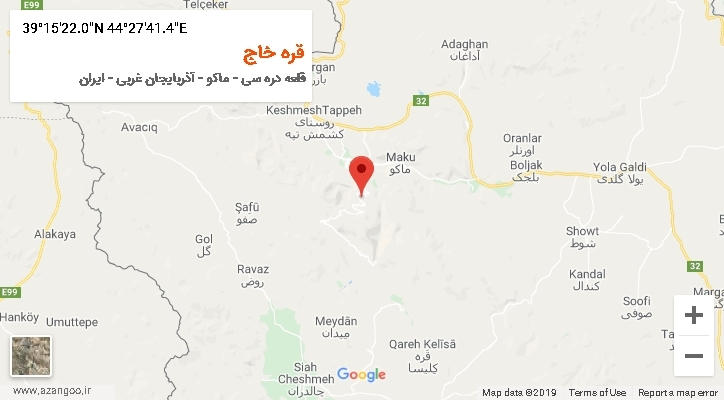 روستای قره خاج بر روی نقشه