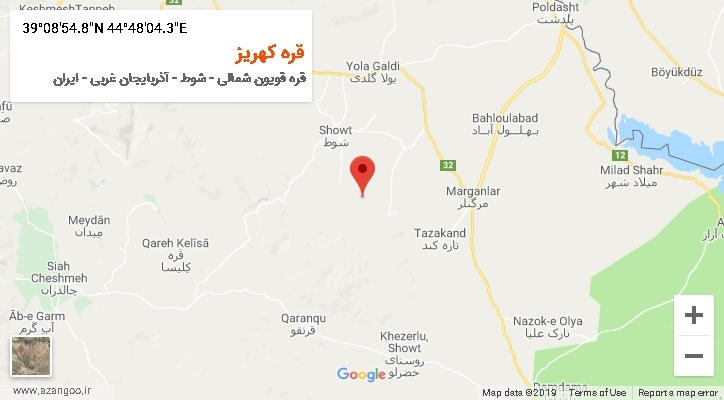 روستای قره کهریز بر روی نقشه