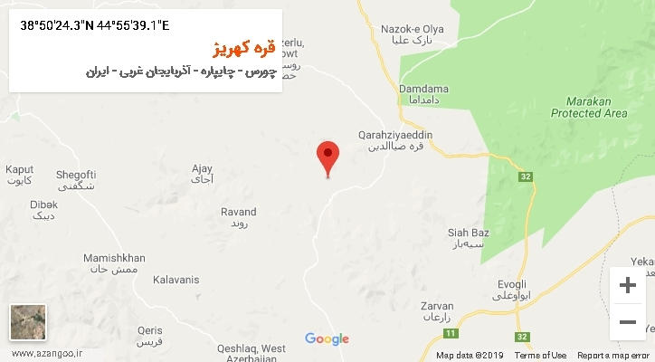 روستای قره کهریز بر روی نقشه