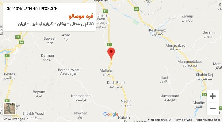 روستای قره موسالو بر روی نقشه