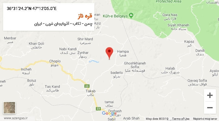 روستای قره ناز بر روی نقشه