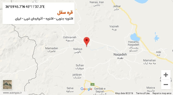 روستای قره سقل بر روی نقشه