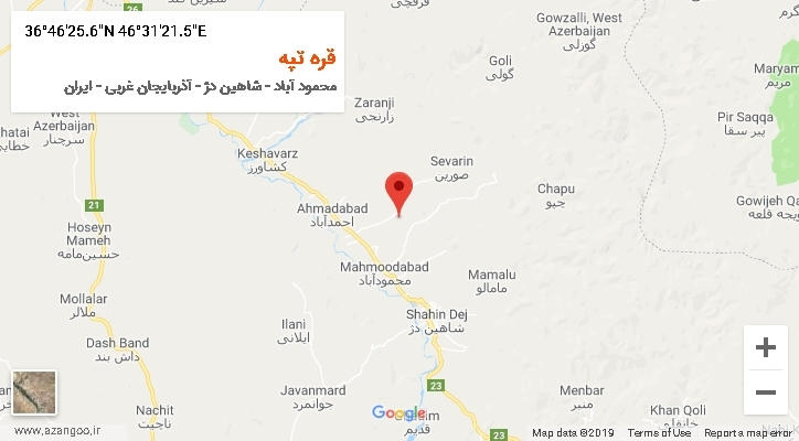روستای قره تپه بر روی نقشه