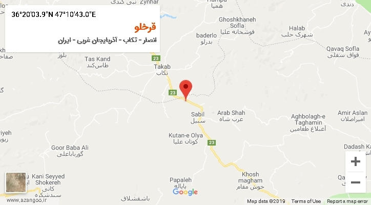 روستای قرخلو بر روی نقشه