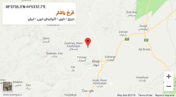 روستای قرخ یاشار بر روی نقشه